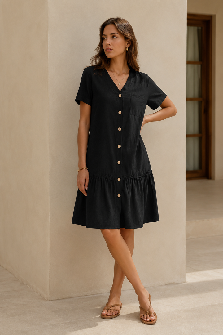 Robe en coton et lin