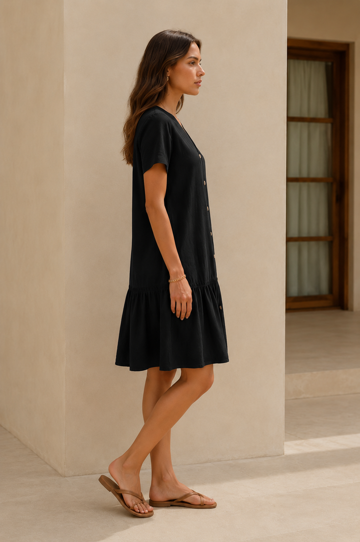 Robe en coton et lin