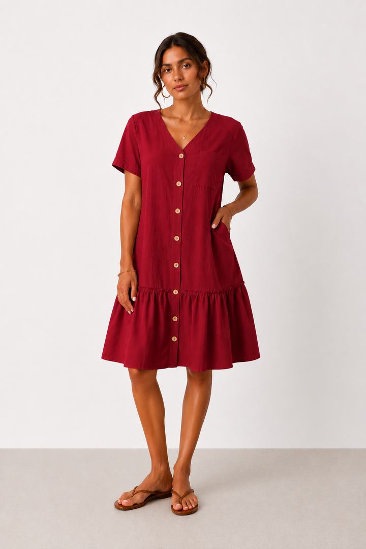 Robe en coton et lin