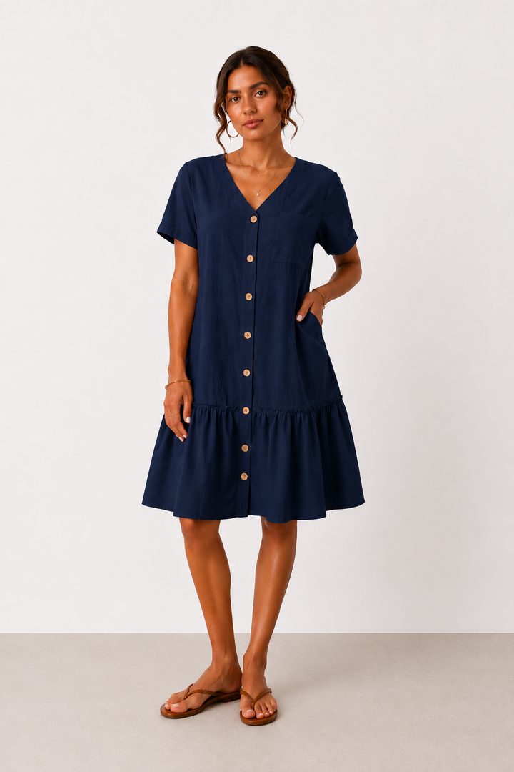 Robe en coton et lin