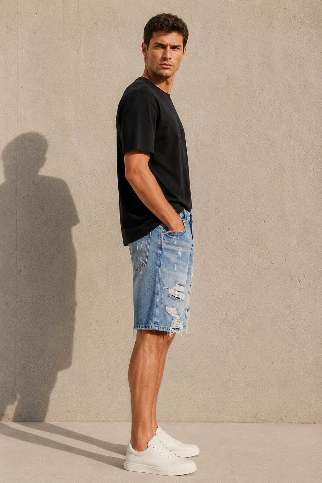 Short en jean déchiré tendance