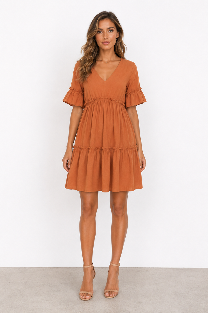 Robe d'été séduisante à col V