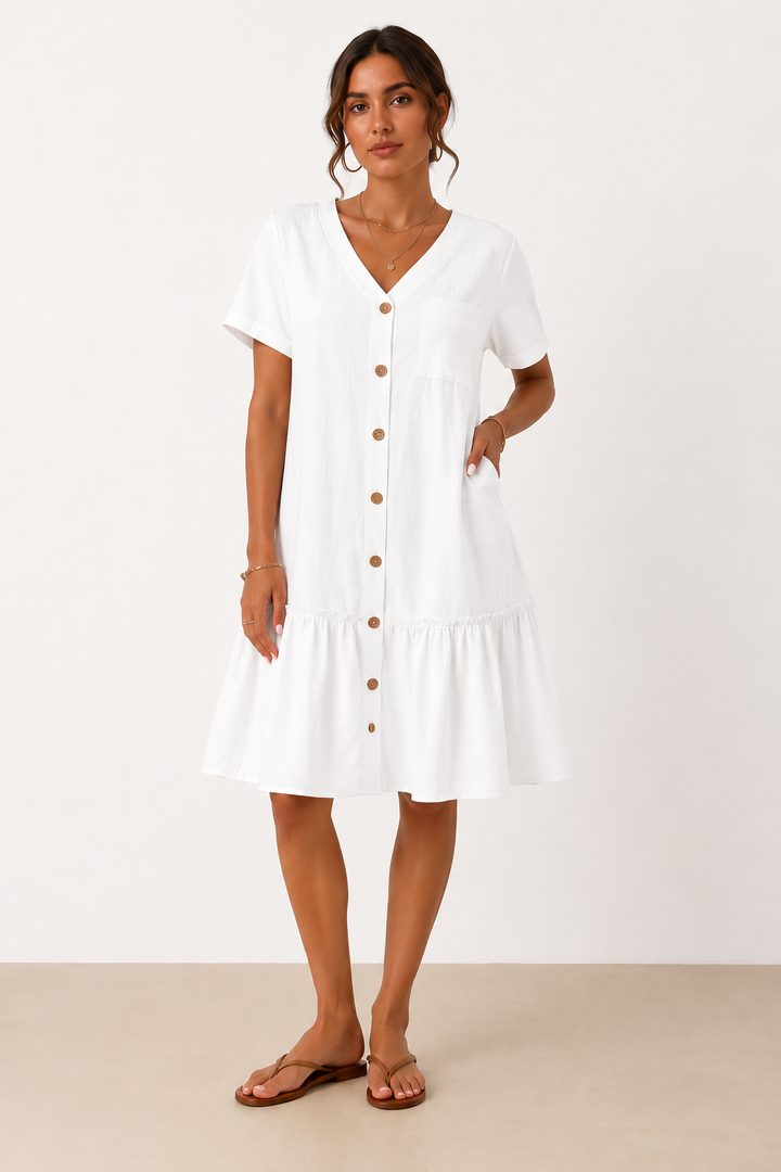 Robe en coton et lin