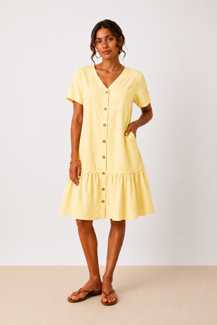 Robe en coton et lin
